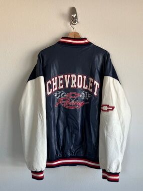 Vintage 90s Steve & Barry's Chevrolet Racing Varsity Jacket Size XXL